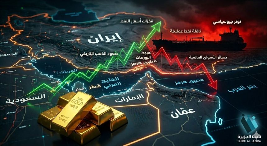 تحليل تأثير الحرب الإيرانية وتأثيرها الاقتصادي على أسعار الذهب والنفط ومضيق هرمز المستقبلي في 2026.
