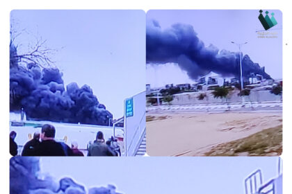 تصعيد خطير: صاروخ إيراني يستهدف مصنعاً عسكرياً ويشعل حريقاً ضخماً