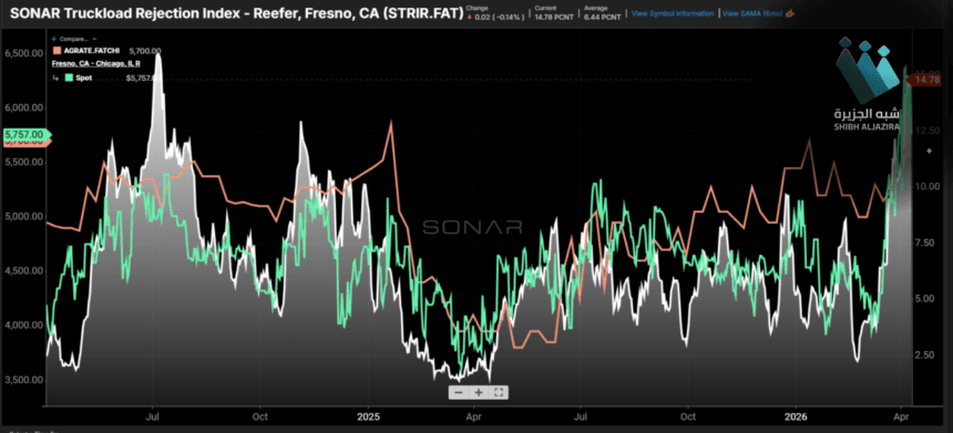 هل يعود موسم الحصاد ليرفع أسعار الشحن المبرّد في أمريكا؟
