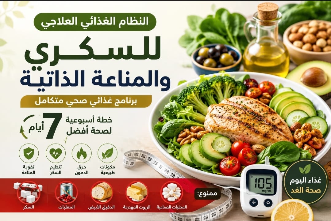 أفضل نظام غذائي صحي لحرق الدهون وتنظيم السكر خلال 7 أيام